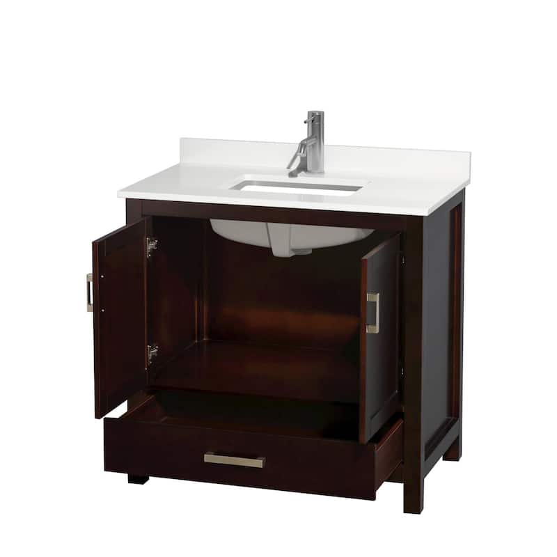 Wyndham Collection WCS141436S-QTZ-UNSMXX Sheffield 36" Free Standing