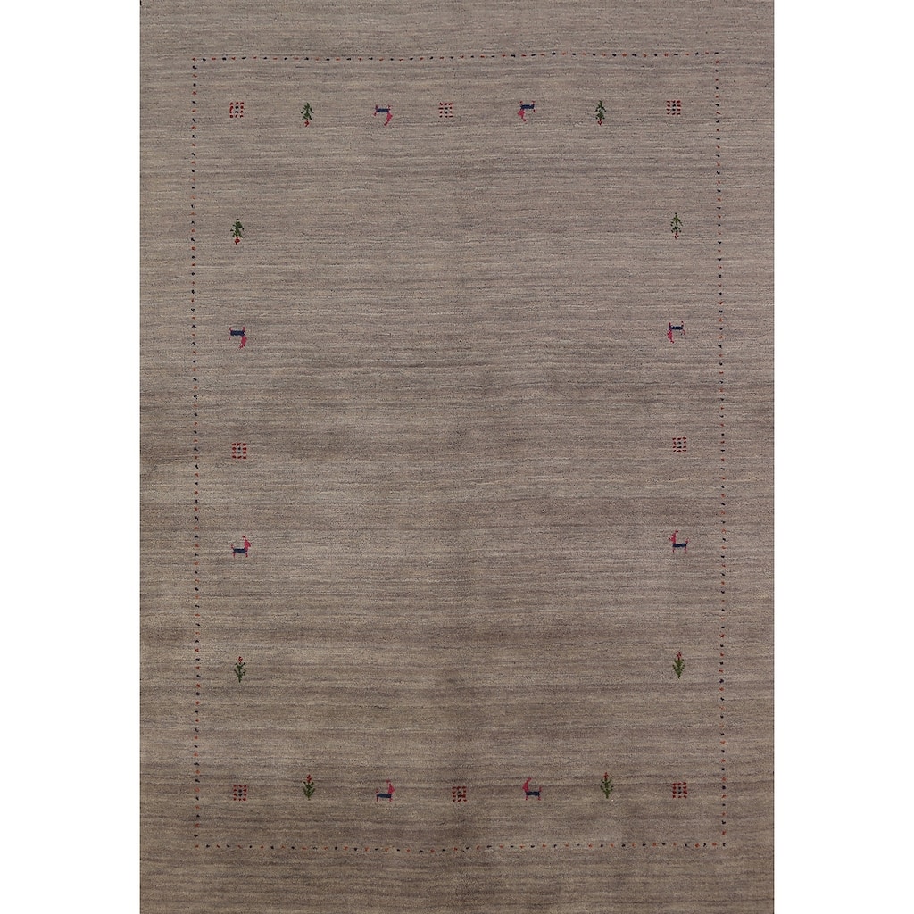 Tribal Gabbeh Area Rug Handmade Oriental Wool Carpet - 5'3" x 7'6"
