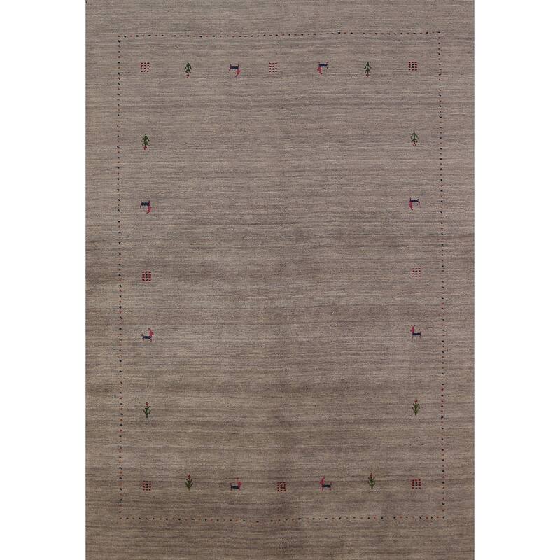 Tribal Gabbeh Area Rug Handmade Oriental Wool Carpet - 5'3" x 7'6"
