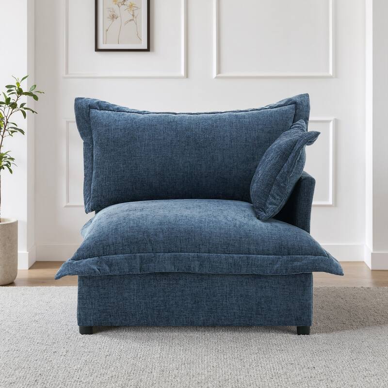 Upholstered Chenille Arm Club Chair Cloud corner cahir