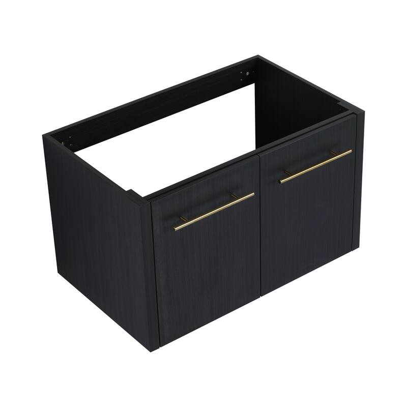 Modern Floating 24-Inch Bathroom Vanity Cabinet, Black Chestnut with Ample Storage, No Top Sink Included