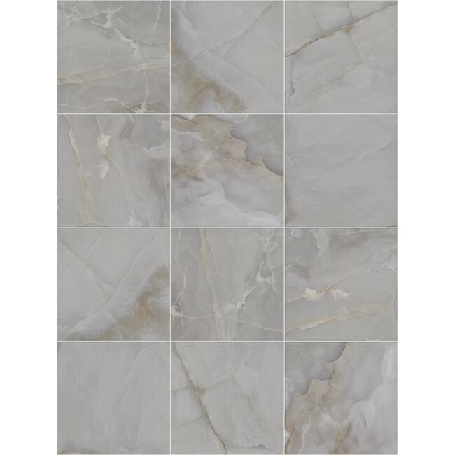 Shaw Gemstone - 24" x 24" Square Tile - Matte Marble Visual - Sold by - Dark Grey