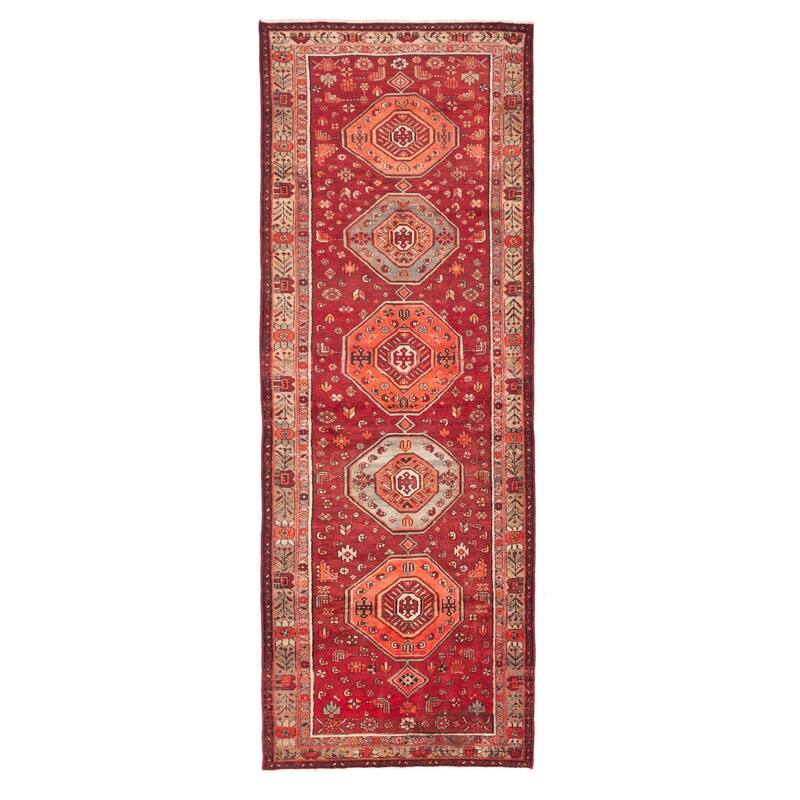 ECARPETGALLERY Hand-knotted Konya Anatolian Dark Red Wool Rug - 4'7 x 12'10
