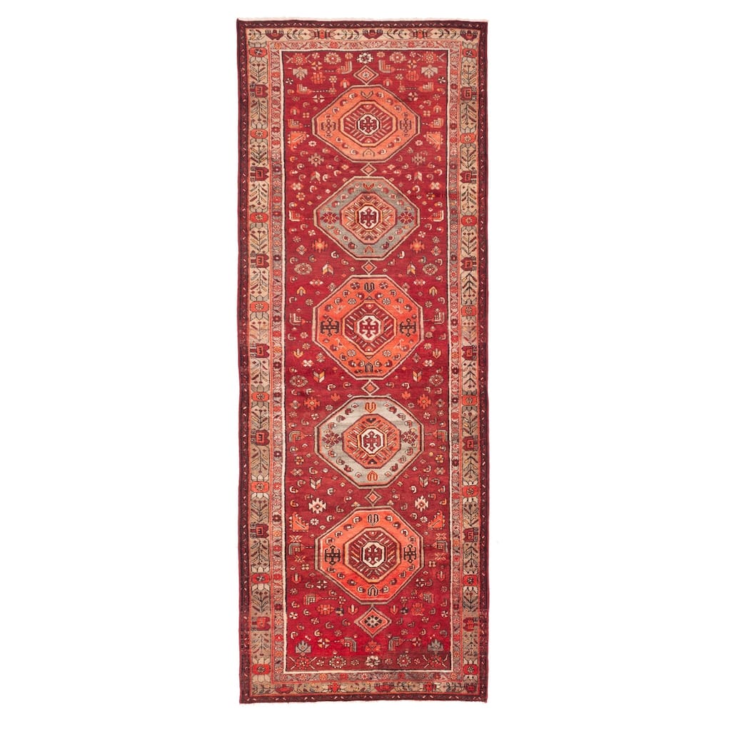 ECARPETGALLERY Hand-knotted Konya Anatolian Dark Red Wool Rug - 4'7 x 12'10