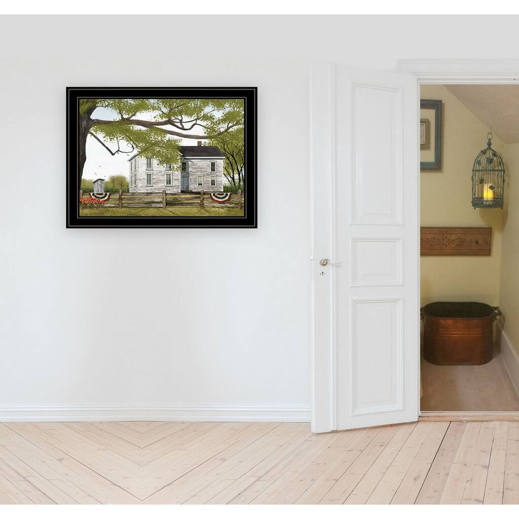 TrendyDecor4U Farmhouse "Sweet Summertime House" Framed Print Wall Art by Billy Jacobs