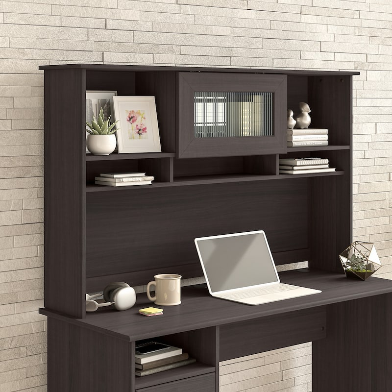 Cabot 60W Hutch by Bush Furniture - Heather Gray