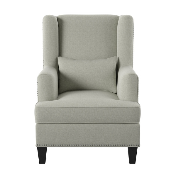 Emerald Home Isabella Natural and Slate Blue Accent Chair. Opens flyout.