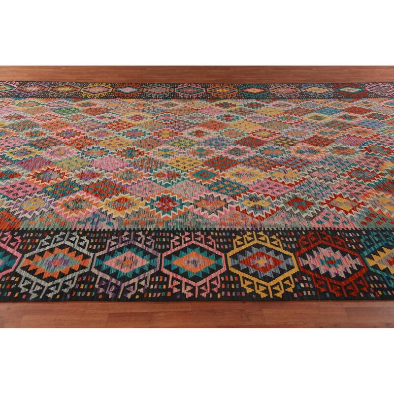 All-Over Kilim Oriental Large Rug Hand-Woven Wool Carpet - 10'3"x 16'4"
