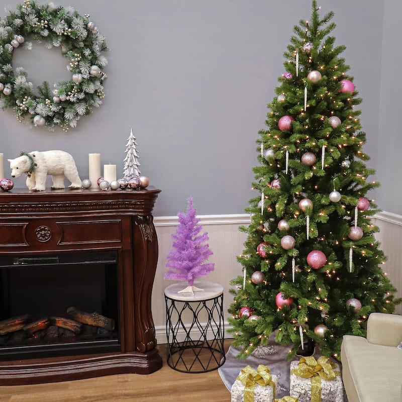 National Tree Company 7 ft. Downswept Douglas® Pencil Slim Fir Tree with Dual Color® LED Lights