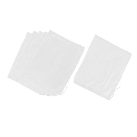 Drawstring Seal Soup Food Filter Mesh Bag 14 Inch x 11 Inch 6 Pcs - White - 14" x 11"(L*W)
