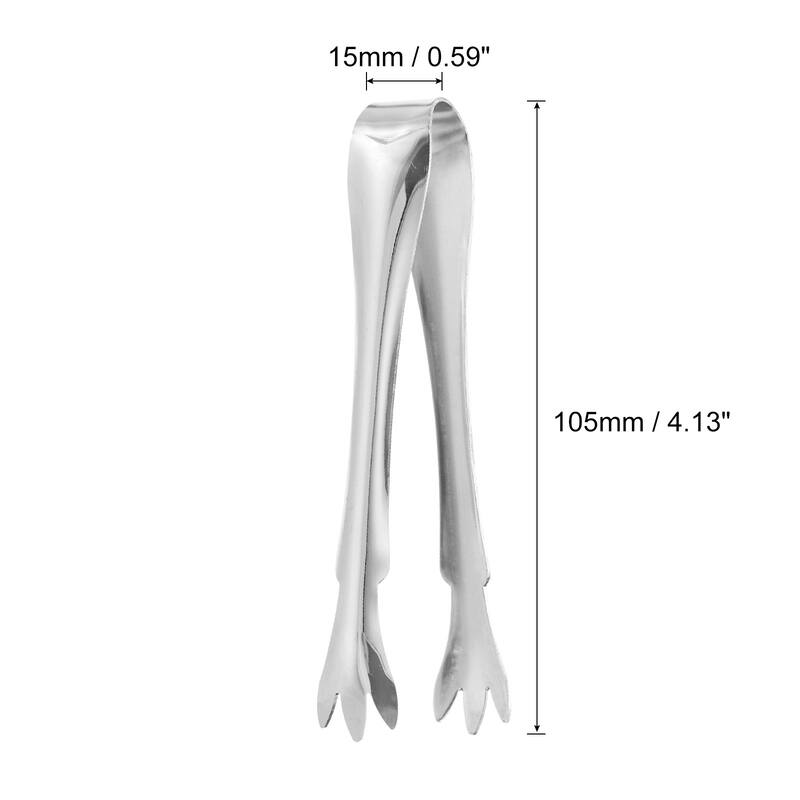 Serving Tongs, 2pcs Stainless Steel Ice Tongs, Mini Sugar Tongs Silver - 4 Inch