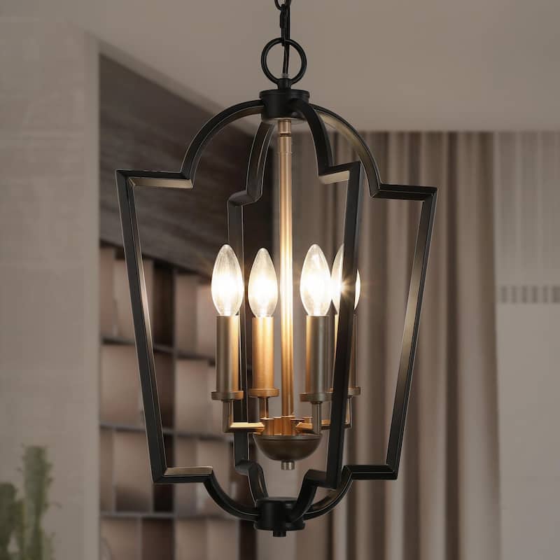 Modern Brass Gold Pendant Lights 4 Lights Islands Lights Mini Chandeliers for Dining Room - D 14.5'' x H 81''
