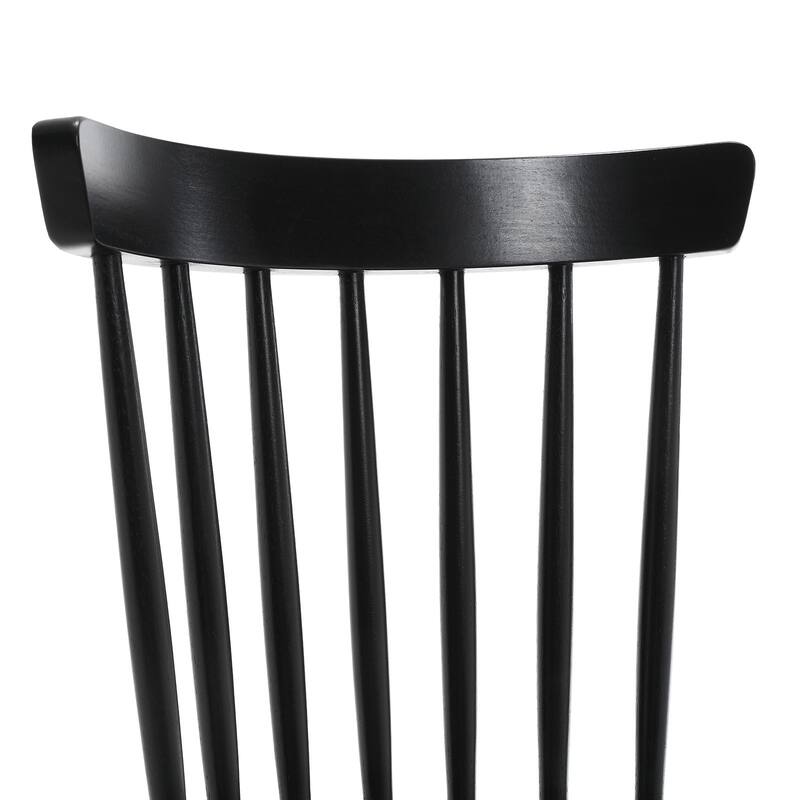 Solid Wood Spindle Back Windsor Dining Chairs Set of 2 - 33.3"H x 17.72"W x 19.7"D