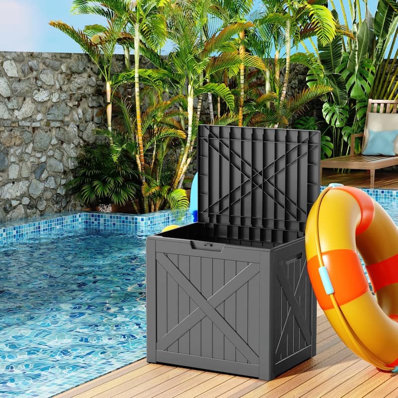 Outdoor Patio Storage Resin Lockable Deck Box
