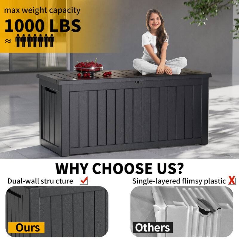 Outdoor Patio Storage Resin Lockable Deck Box
