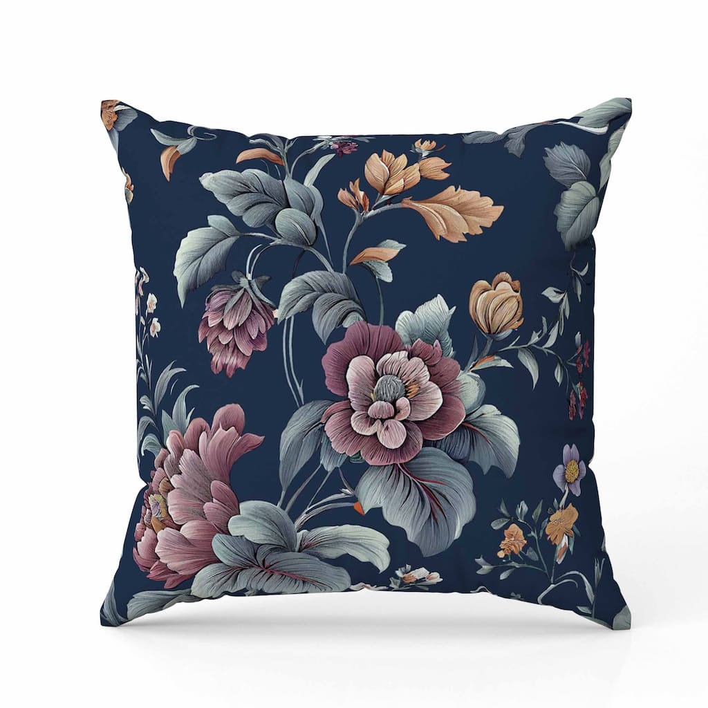 Orchit Magic Faux Suede Reversible Throw Pillow Indigo and Purple