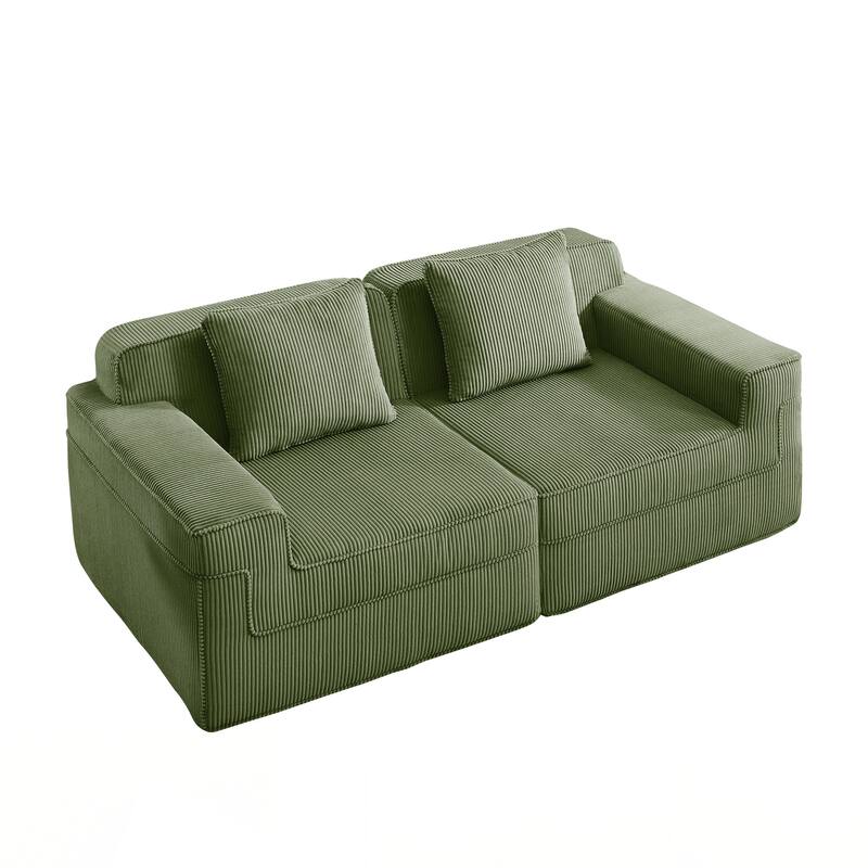 Modular 2 Seat Loveseat Boneless Sofa, Cloud Sectional Couch with Deep Seat