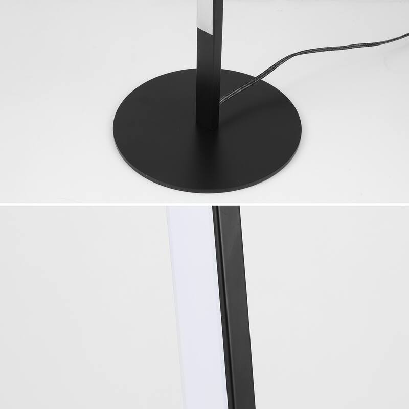 Anton 71" Modern Contemporary Aluminum/Iron Arc Integrated LED Floor Lamp, Black by JONATHAN Y