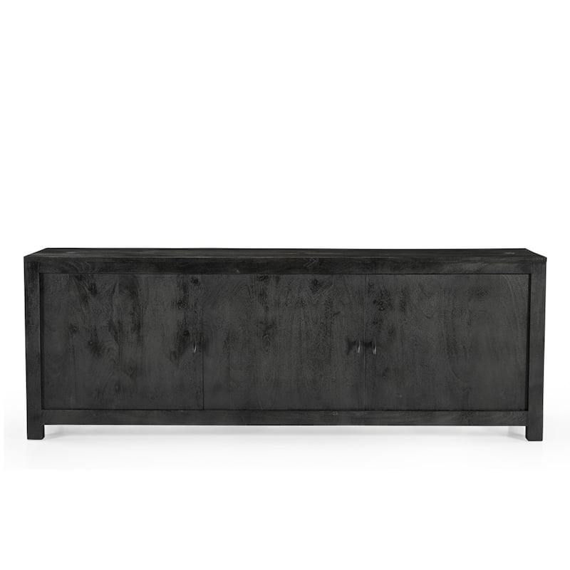 Sparrow Solid Wood 3 Door Media Console - Gray - 67 inches in width