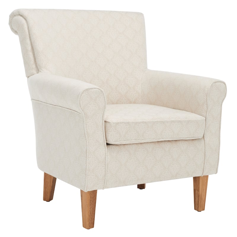 SAFAVIEH Gramercy Red/Ivory Floral Club Chair - 30" W x 33" D x 35" H