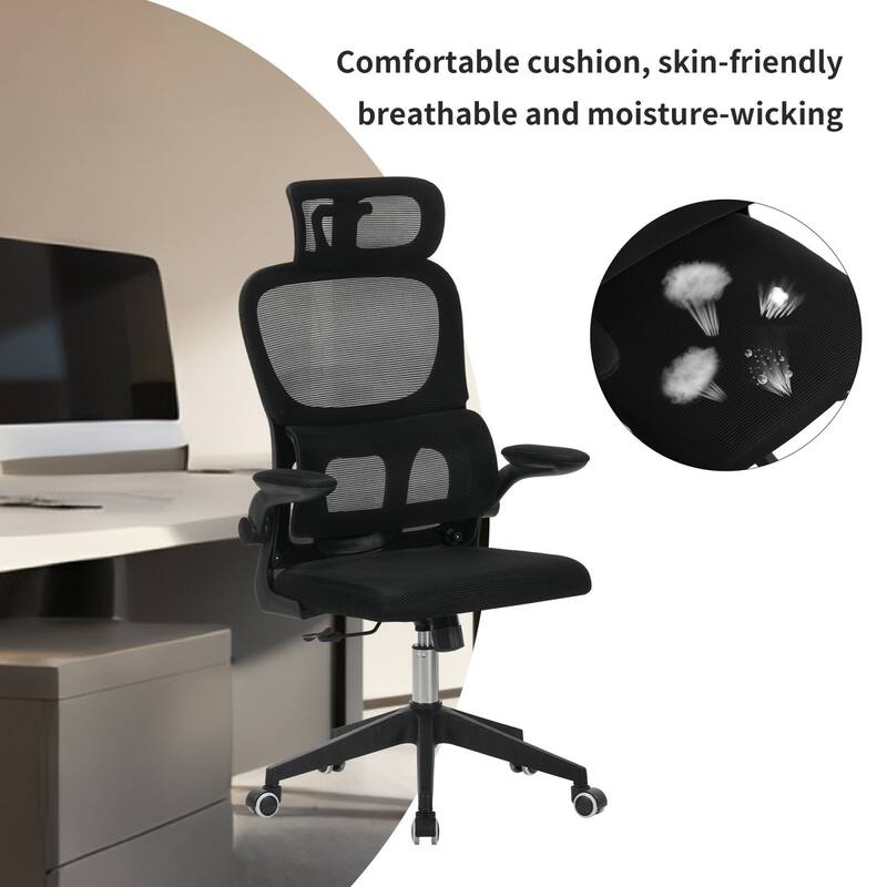 High Back Ergonomic Office Chair, Big and Tall Mesh Desk Chair, 3D Adjustable Headrest Office Chair