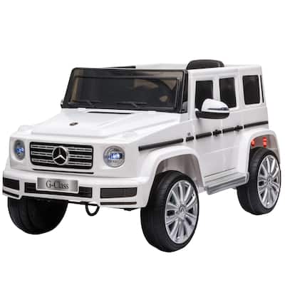 Licensed Mercedes Benz G500 Kids Ride-On Car with Remote Control, Music & Safety Features - White