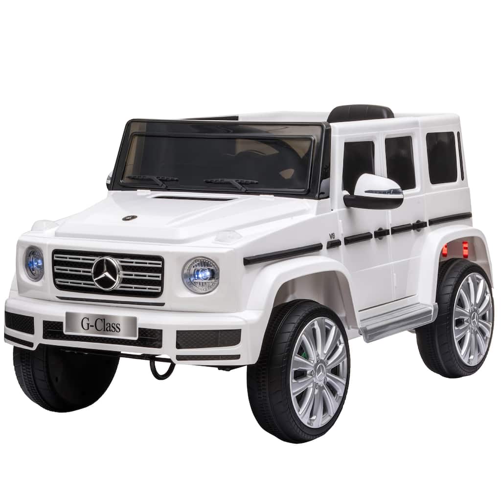 Licensed Mercedes Benz G500 Kids Ride-On Car with Remote Control, Music & Safety Features - White