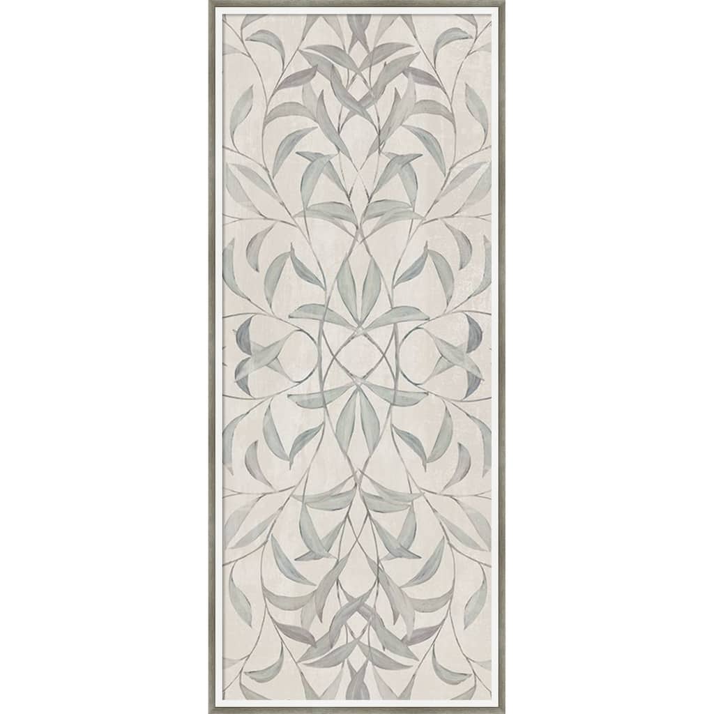 Amanti Art Framed Fabric Pinboard Muted Symmetry of Leaf Patterns by Hannah Dawson Printed Bulletin Board - Board Size 16 x 40