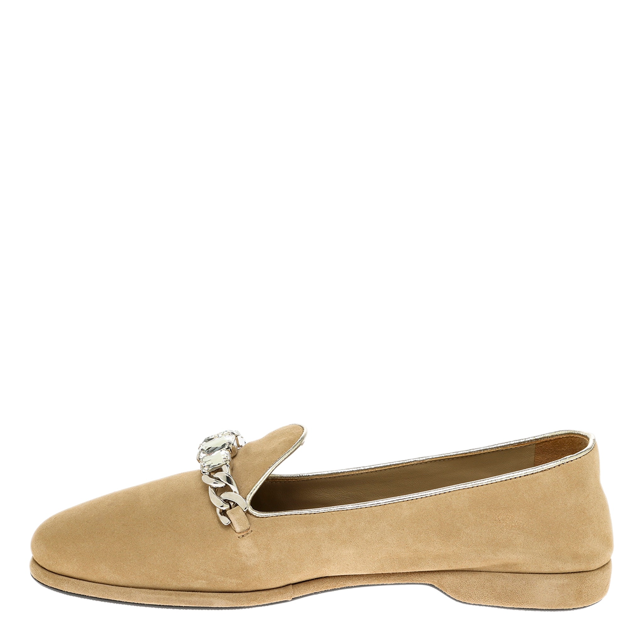 Miu Miu Crystal-Embellished Suede Loafers - Overstock - 43808117 display picture 1