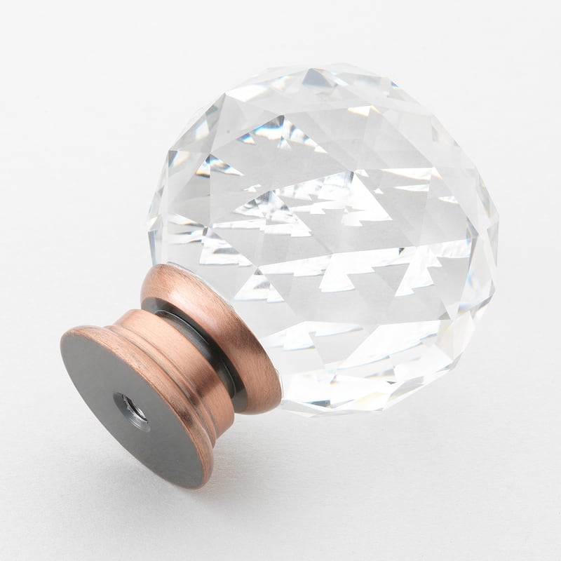 GlideRite 5-Pk 1-5/8 in Round Crystal Cabinet Knobs - Rubbed Bronze - Oil Rubbed Bronze