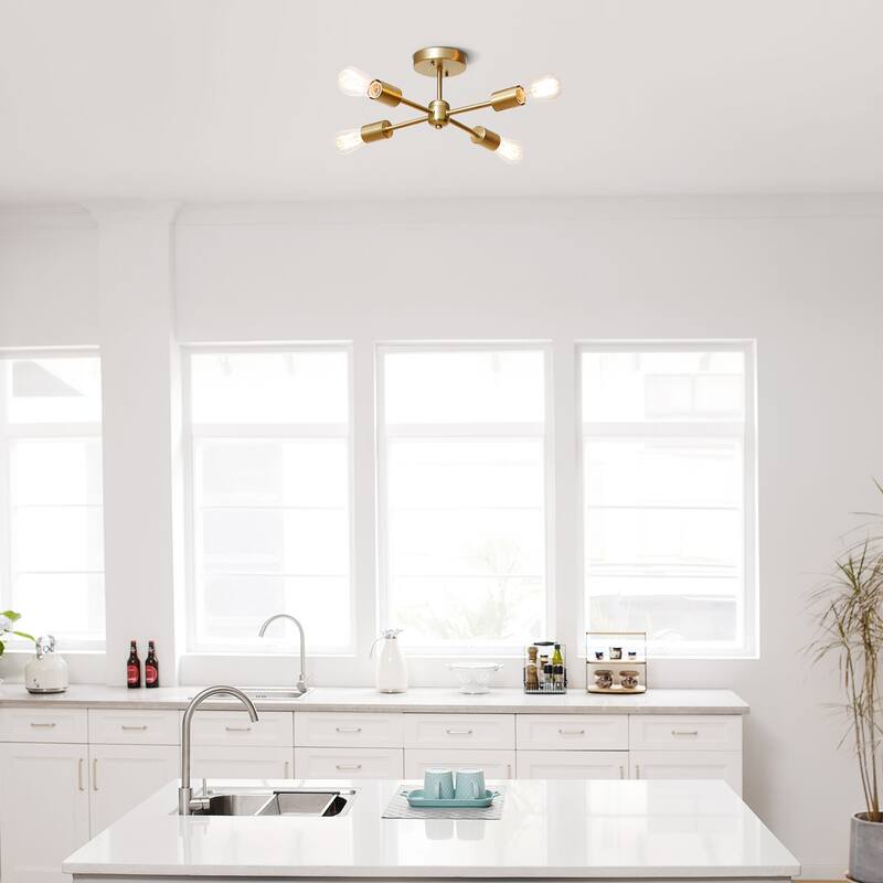 Globe Electric Vane 4 Light 17" Wide Semi-Flush Ceiling Fixture
