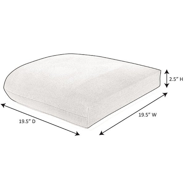 dimension image slide 0 of 2, Sunbrella Solid Color 19.5-inch Curved Outdoor Seat Pad