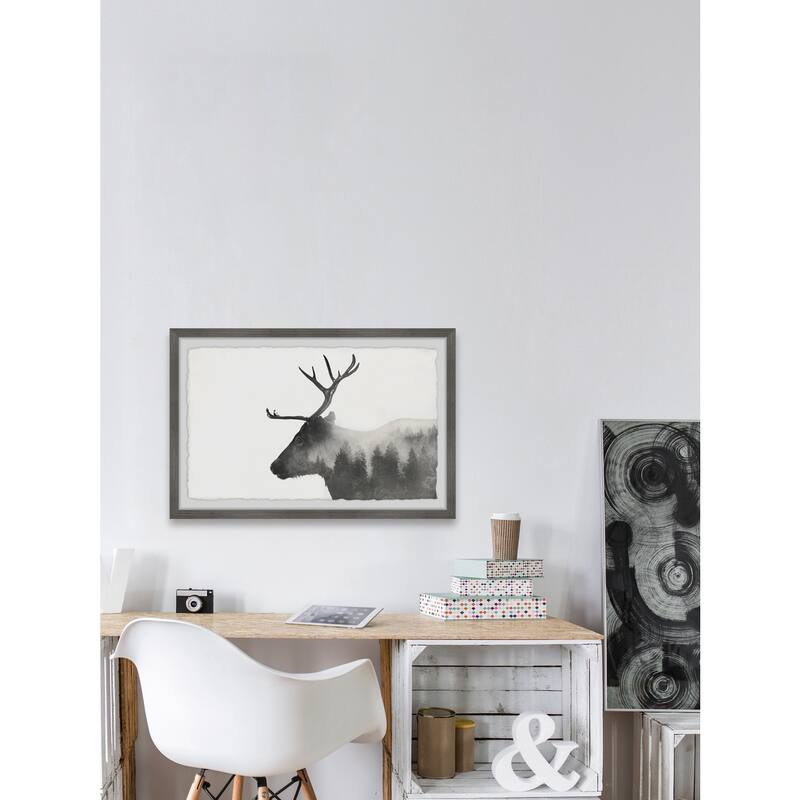 Alone Reindeer Framed Wall Art, Elegant Home Touch - Sophisticated Artwork for Refined Décor