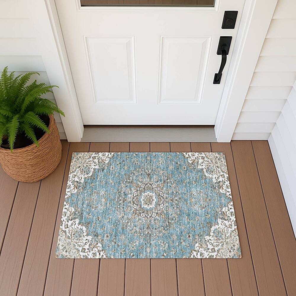 Machine Washable Indoor/ Outdoor Traditional Niko Chantille Rug