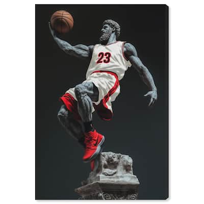 Basketball White Uniform Canvas by Art Remedy, Gallery Wrapped