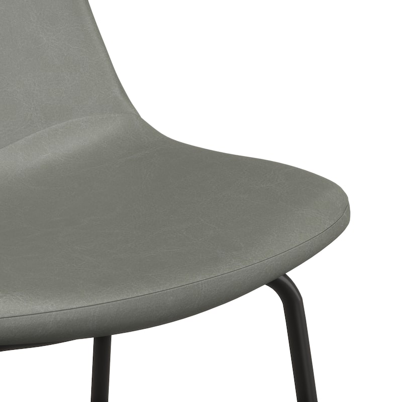 Maxine Vegan Leather Bar Height Stools Black Legs (Set of 2)