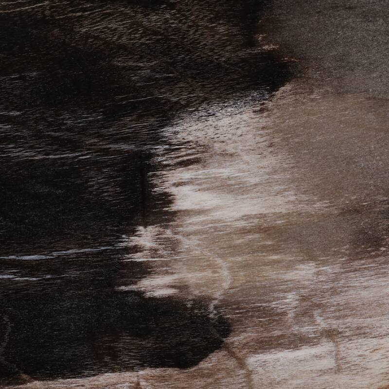 Marble Stone Modern End Table with Iron Base - Black, 21 in. - 15" x 15" x 20.75"