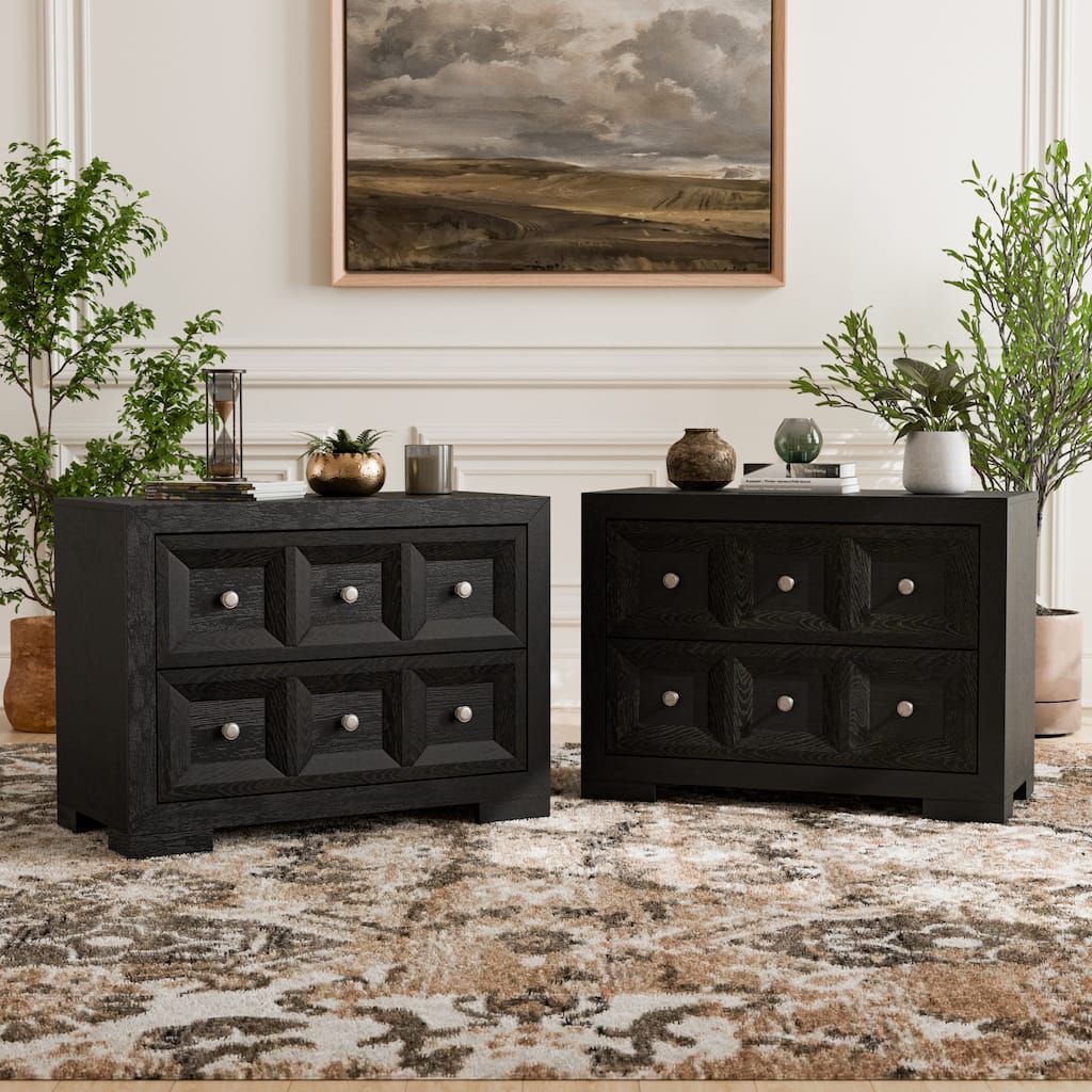 Furniture of America Durem Modern Classic Wood 2-Drawer Oversized Nightstand with USB Ports (Set of 2)