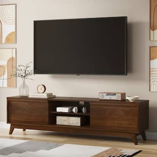 WYNDENHALL Noelle 72 inch Wide Modern TV Media Stand - 17" D x 72" W x 20" H