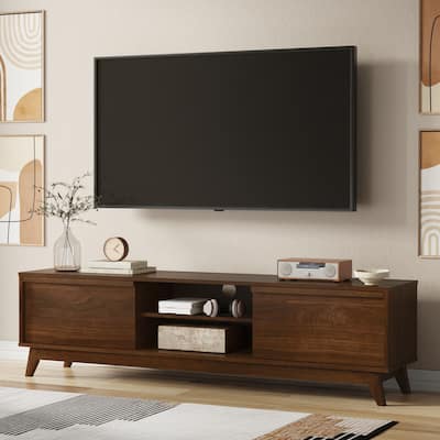 WYNDENHALL Noelle 72 inch Wide Modern TV Media Stand - 17" D x 72" W x 20" H