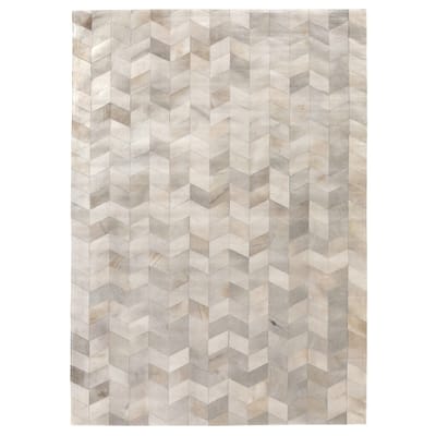 Exquisite Rugs Natural Ivory Hair-on Leather Rug (8' x 11'). - 8' x 11'