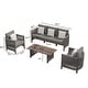 preview thumbnail 16 of 14, Corvus Iona 4-piece Patio Eucalyptus Wood and Rope Sofa Seating Set with Sunbrella Fabric