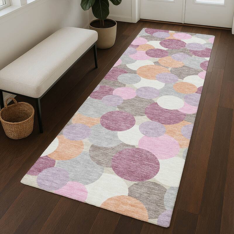 Machine Washable Indoor/ Outdoor Mucho Bubbles Chantille Rug