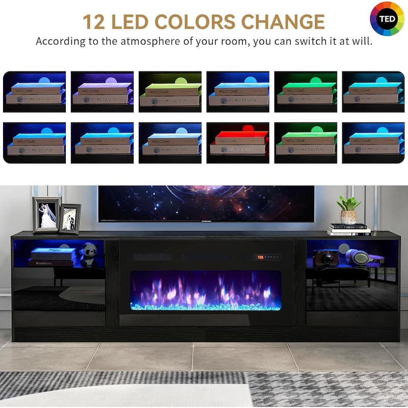 79'' Fireplace TV Stand with 36" Electric Fireplace