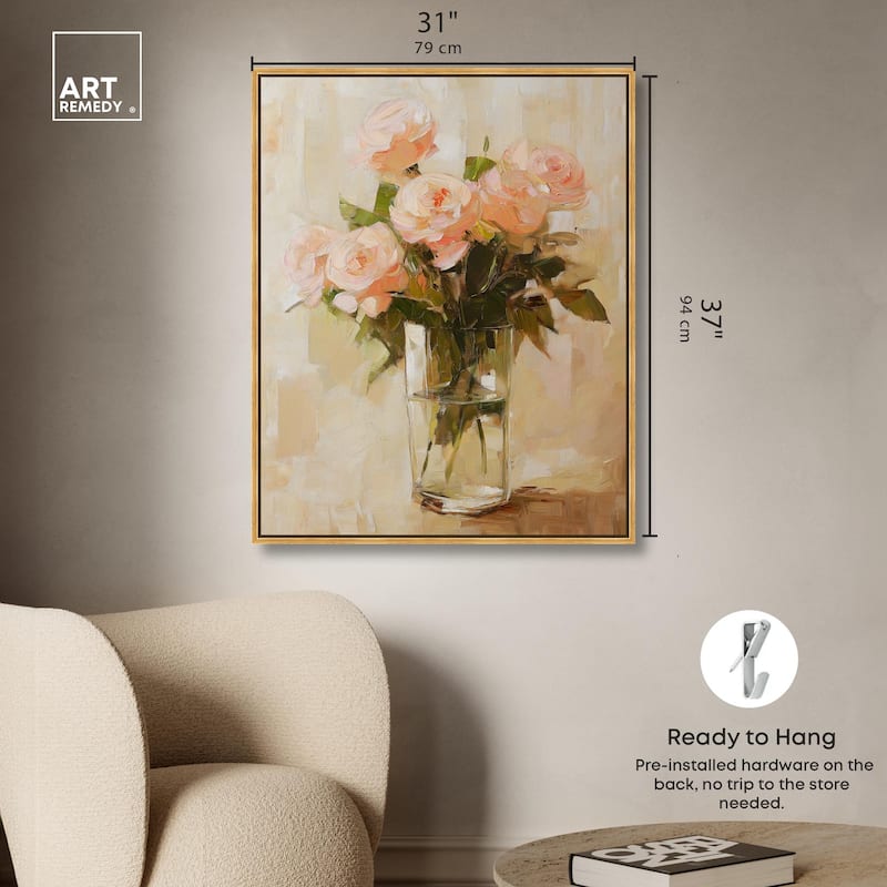 Soft Pink Blooms Canvas by Art Remedy