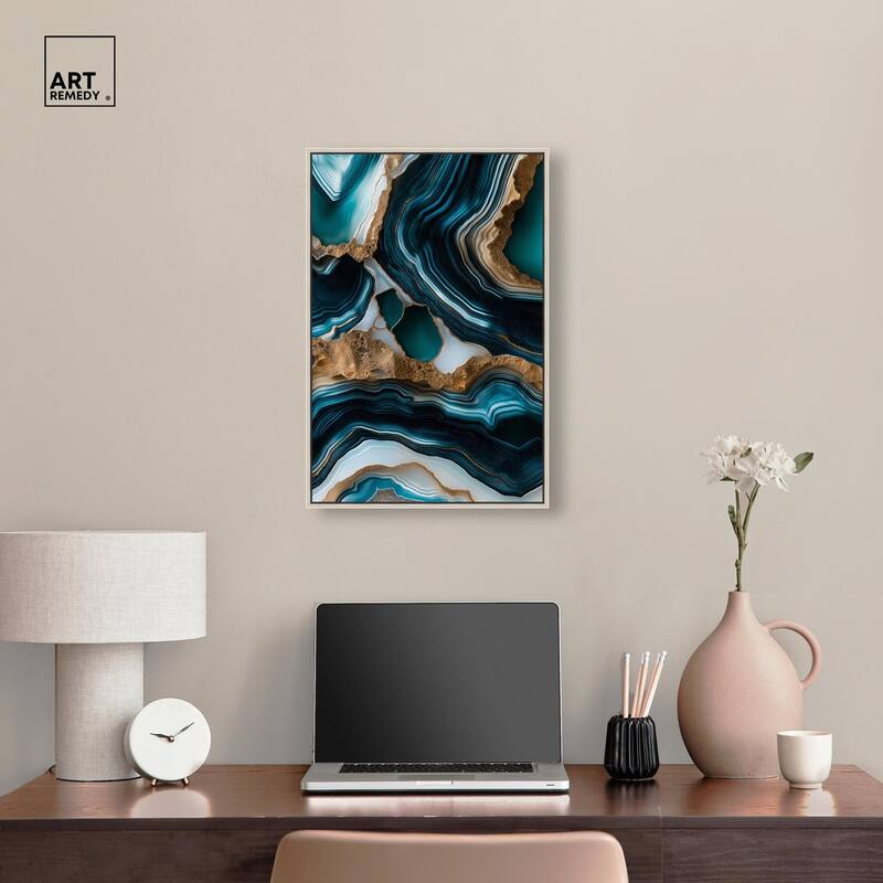 Teal Tectonic II Canvas by Art Remedy