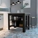 preview thumbnail 8 of 10, TUHOME Cala 3-Shelf Wooden Casual Kitchen Island Espresso/Natural