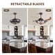 preview thumbnail 38 of 49, Smart Tiffany Stained Glass Retractable Led Ceiling Fan