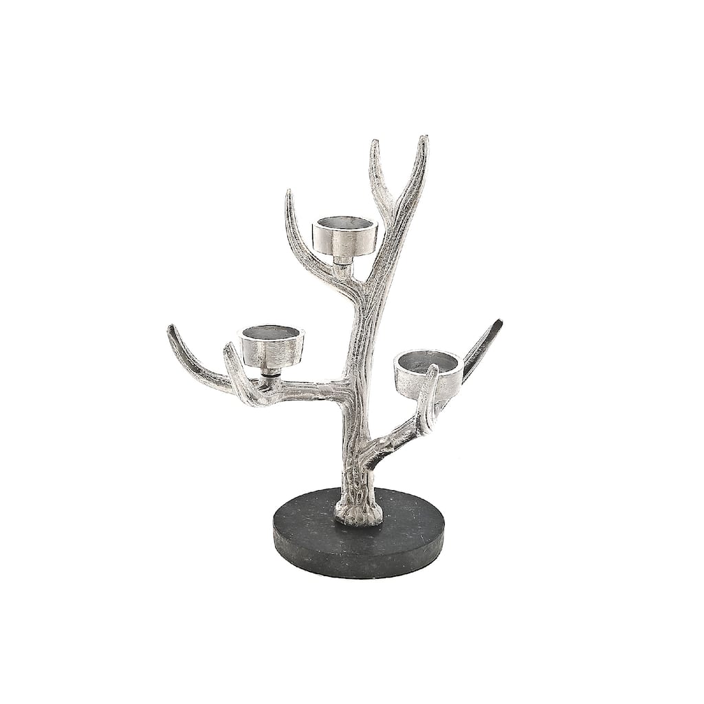 Christmas Antler On Marble With 3 Tealight Holder