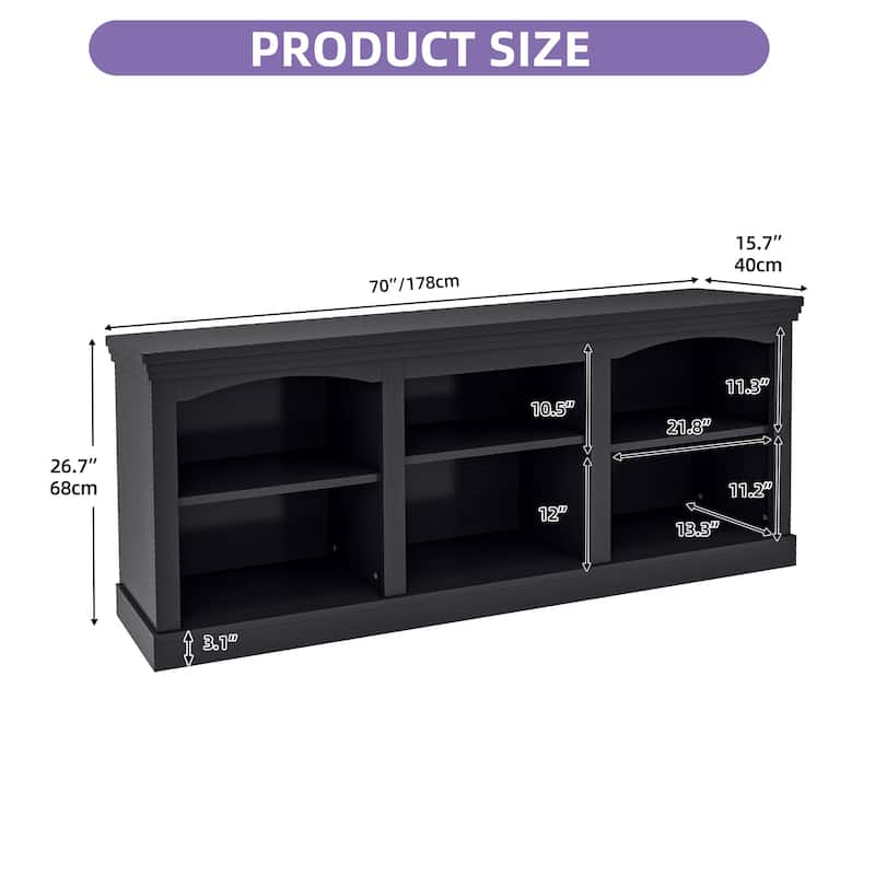 Moasis 70"W Farmhouse TV Stand for 75/80" TV, Entertainment Center
